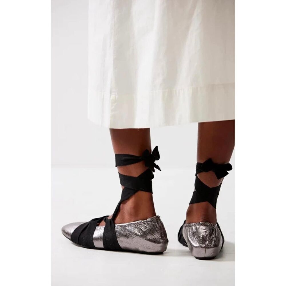 New Free People Cece Wrap Ballet Flats Size 7.5 - Picture 3 of 7